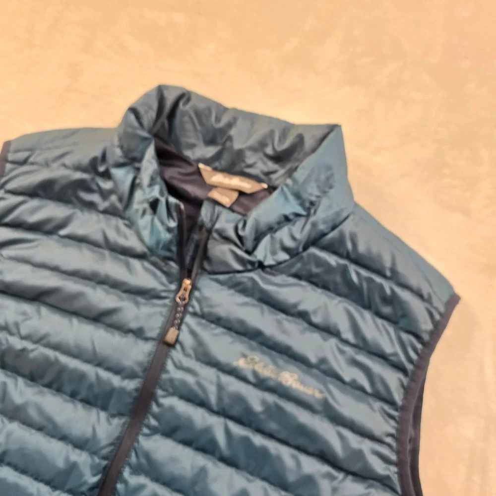 Eddie Bauer Down Puffer Vest Mens 2XL Blue‎ Quilted EB650 Fill Power